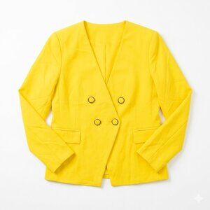 NWT Dee Dee Canary Yellow Blazer Jacket Career Workwear Modern Minimalist Sz M